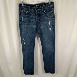 7 For All Mankind Jeans Women's 27 Dark Wash Josefina Button Fly Low Rise Cotton